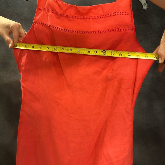 Linen Blend Jones New York Vibrant Pink Midi Dress - Picture 7 of 8